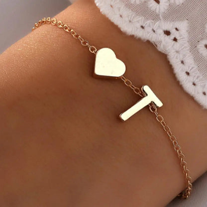 Pulseras de Corazón en Forma de Letra