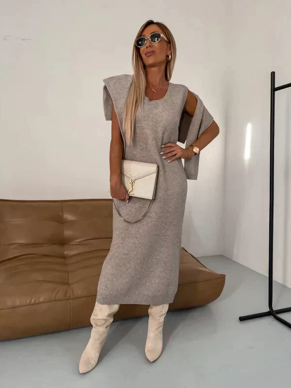 Klänning med matchande polokrage