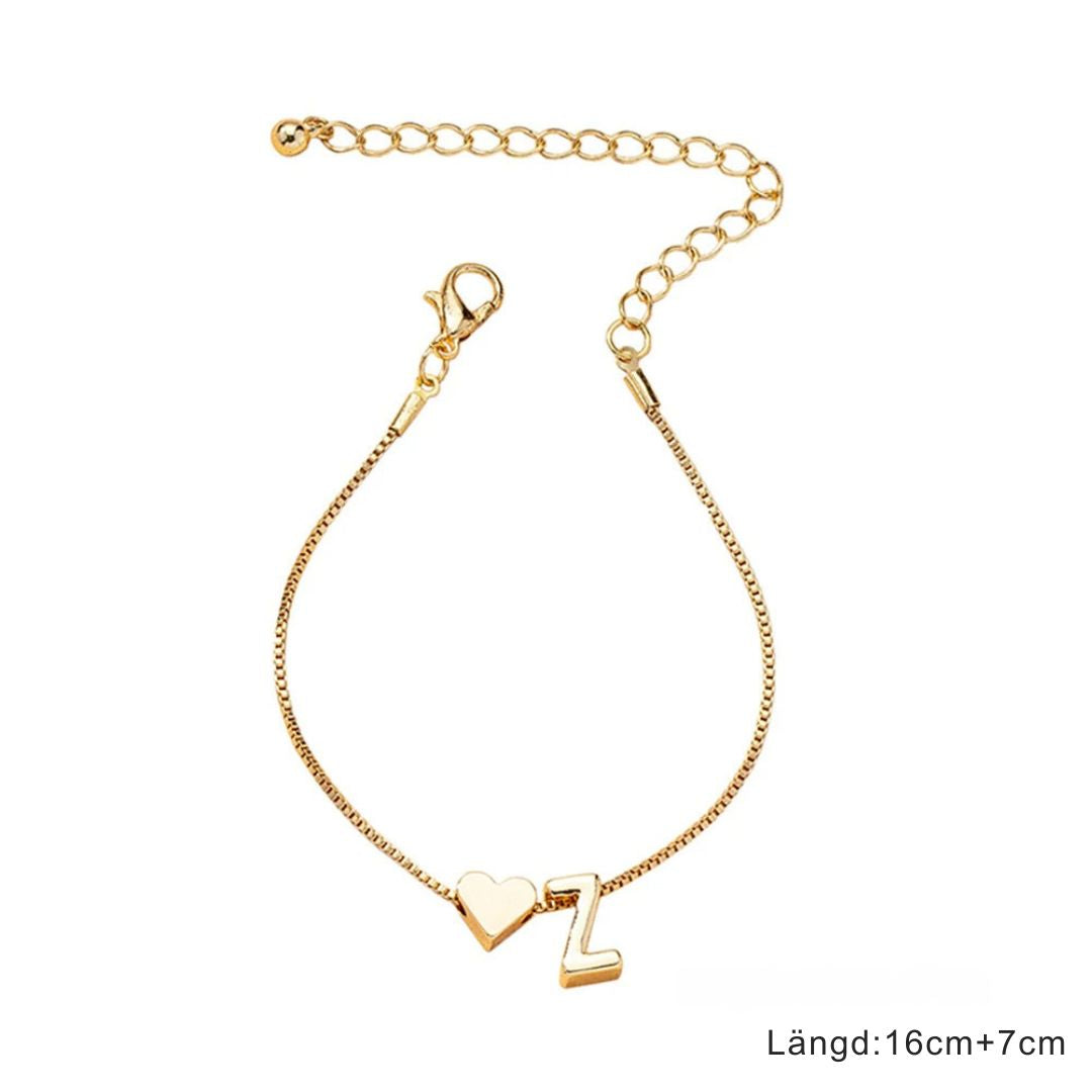 Pulseras de Corazón en Forma de Letra