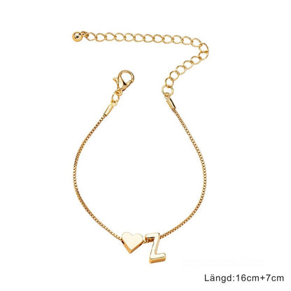 Pulseras de Corazón en Forma de Letra